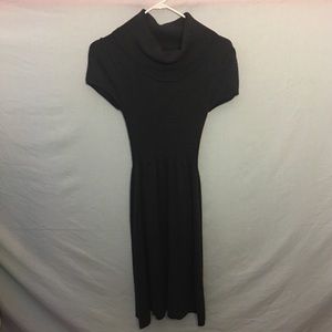 Calvin Klein Grey Mock Neck Medium Length Womens Fitted Medium Dress